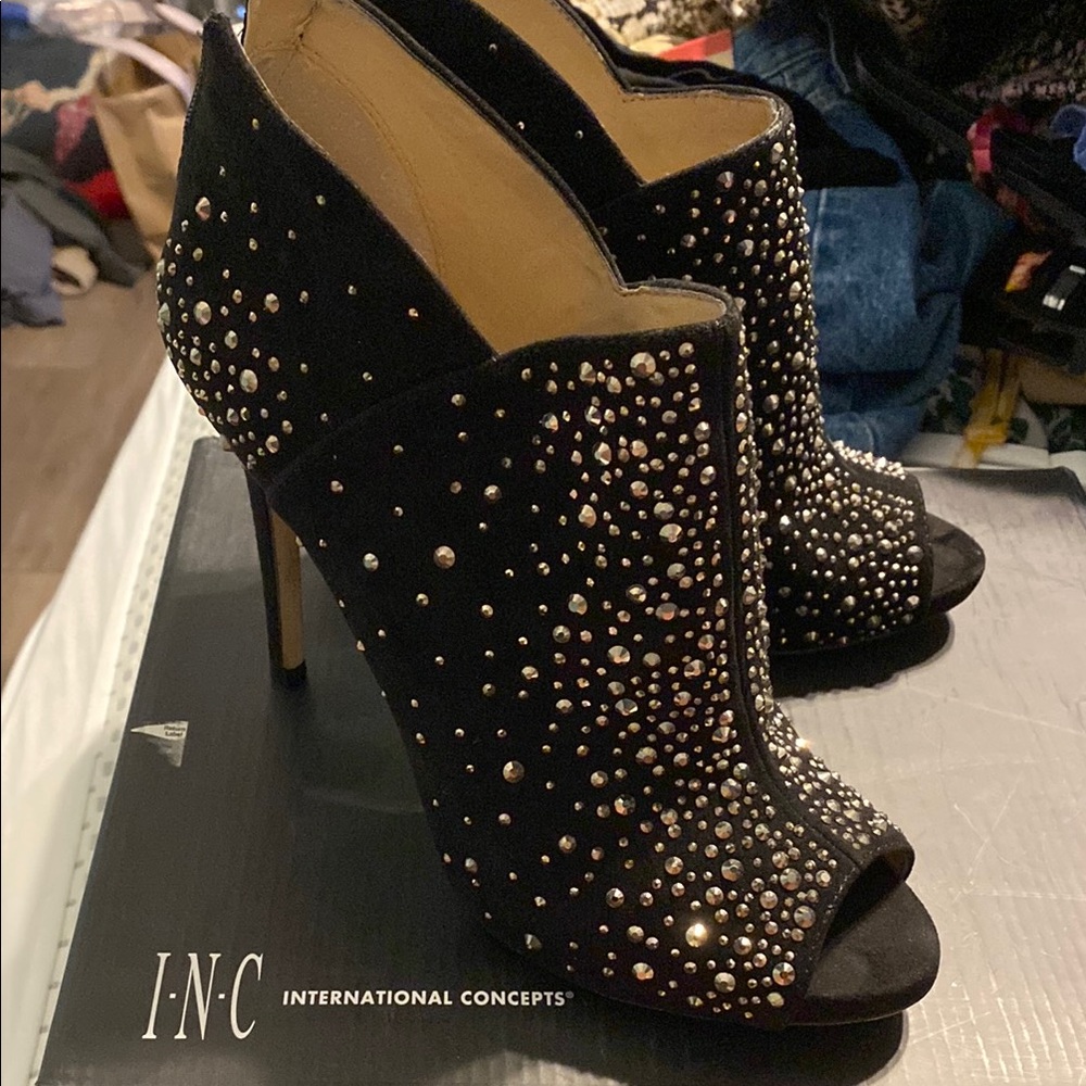 INC International Concepts Black Studded Women's Heels
